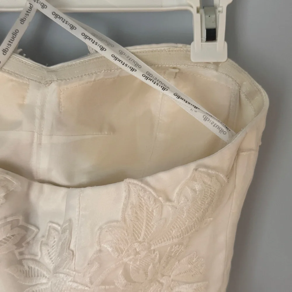 Db Studio White Lace Mini Dress Rehearsal Dinner Bride Reception Wedding Dress 6 - Picture 5 of 7